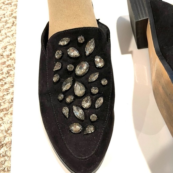 Rhinestone suede slides - Picture 5 of 7